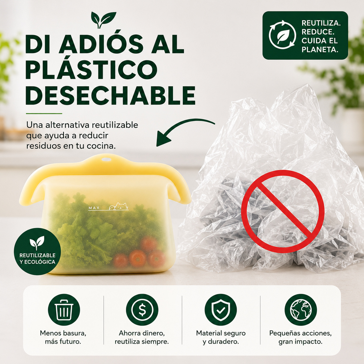 Bolsa conservación de silicona