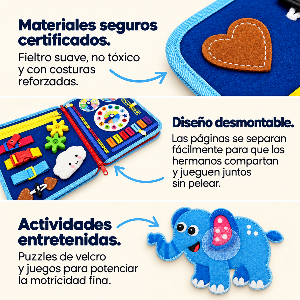 Juguete educativo de tela