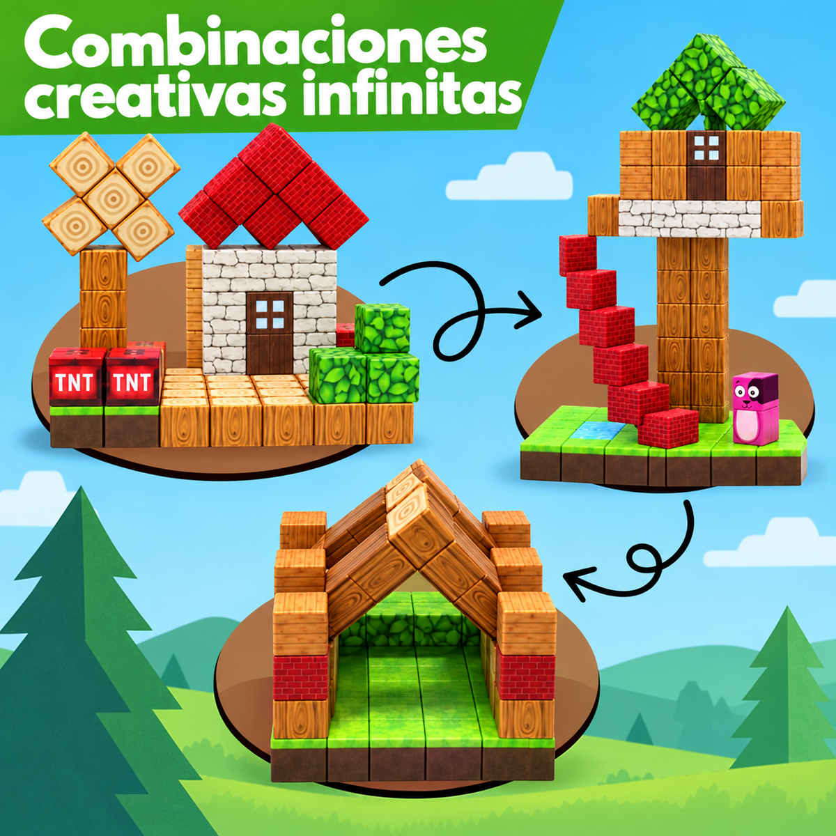 Bloques magnéticos estilo Minecraft